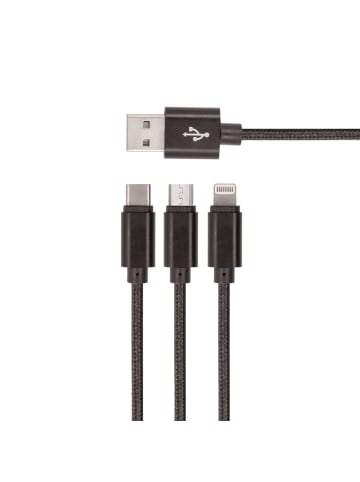 COFI 1453 Setty 3-in-1-Ladekabel USB-A auf USB-C + Micro-USB KN3W1-01 in Transparent