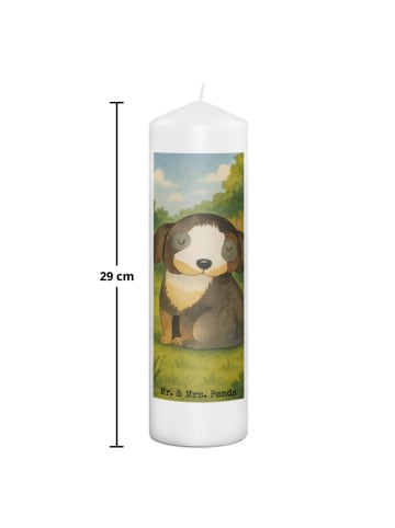 Mr. & Mrs. Panda Wachskerze Hund Entspannen Design ohne Spruch in Weiß