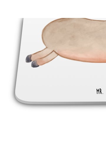 Mr. & Mrs. Panda Untersetzer für Gläser Pferd Springen ohne Spruch in Weiß