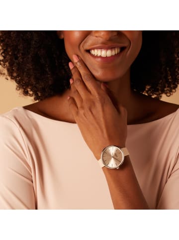 Lucardi Lederimitat Quarz REGAL Silber