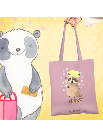 Mr. & Mrs. Panda Tote Bag Waschbär ohne Spruch in Rosa Pastell