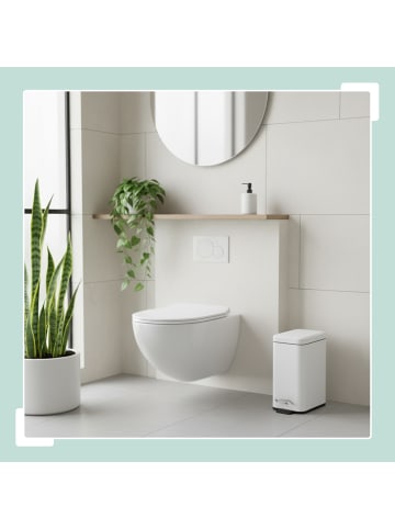 relaxdays Mülleimer in Weiß - 5 l