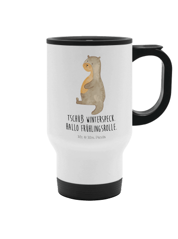 Mr. & Mrs. Panda thermosbecher Otter Bauch mit Spruch in Weiß