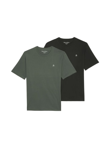 Marc O'Polo Doppelpack T-Shirts regular in 2er Pack/green+black