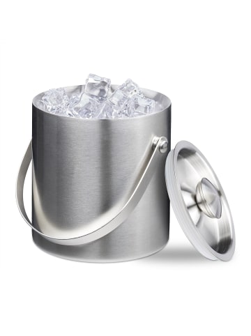relaxdays Eiswürfelbehälter in Silber - 1,5 Liter