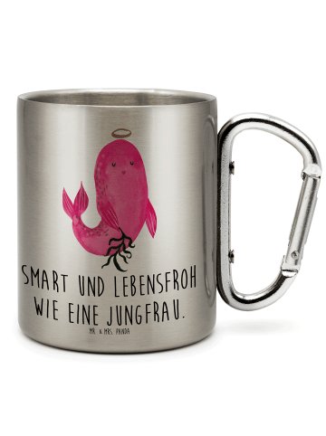 Mr. & Mrs. Panda Tasse Sternzeichen Jungfrau mit Spruch in Silber