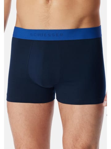 Schiesser Retro Short / Pant 95/5 Cotton in Dunkelblau / orange / beige