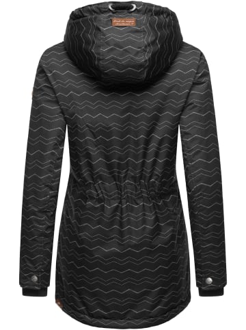 ragwear Winterjacke Zuzka Winter in Black Zig Zag22