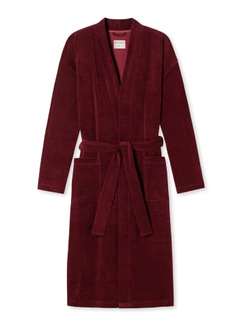 Schiesser Bademantel Feather Terry in Bordeaux