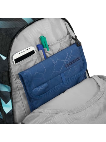 Coocazoo Schulrucksack-Set MATE "Laser Lights" 25, 3-tlg. in Schwarz/Blau