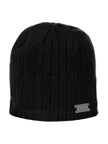 cmp Gerippte Strickmütze in Schwarz