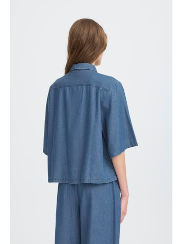 ICHI Kurzarm-Bluse IHXAURORA Regular fit in Washed med. blue