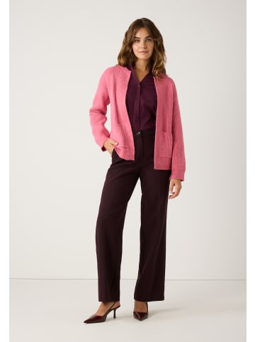 More & More weiche Langarmstrickjacke in berry rose