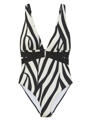 French Connection Badeanzug in schwarz-creme