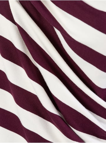 More & More Langarmshirt in bordeaux weiß - 0001