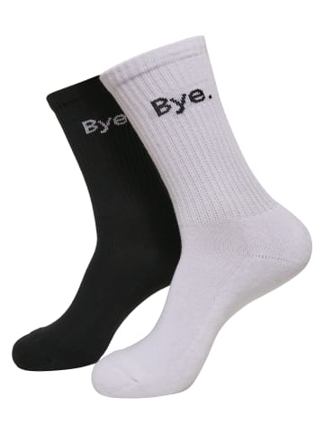 Mister Tee Mister Tee Unisex HI - Bye Socks short 2-Pack in black/white
