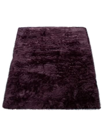 Hochflor Teppich Shaggy waschmaschinenwaschbar Einfarbig in Lila