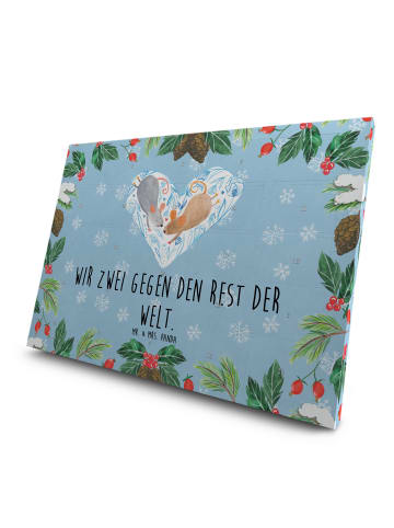 Mr. & Mrs. Panda Tee Adventskalender Mäuse Herz mit Spruch in Eisblau