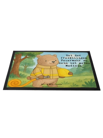 Mr. & Mrs. Panda Schmutzfangmatte Bär Freiwillige Feuerwehr Desi... in Weiß