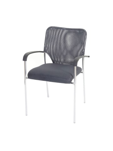 MCW Besucherstuhl Tucson stapelbar, 4x Stuhl, Sitz grau, Rückenfläche grau