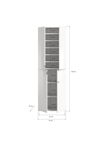 ebuy24 Kleiderschrank ProjektX Eiche 183 x 34 cm
