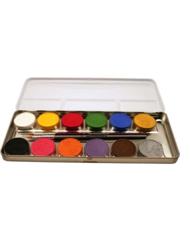 Eulenspiegel Schminke Set mit 12 Farben in Metall-Palette, 3-99 Jahre