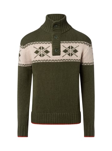 Nils Sundström Pullover in oliv ecru - 0001