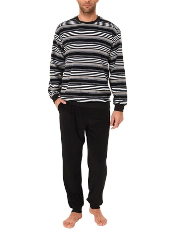 NORMANN Frottee Pyjama lang Bündchen - 18593 in dunkelgrau