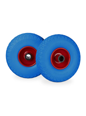 relaxdays 8x Sackkarrenrad "3.00-4" in Blau/ Rot