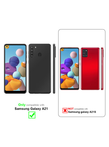 cadorabo Handykette für Samsung Galaxy A21 Hülle in ROT WEIß