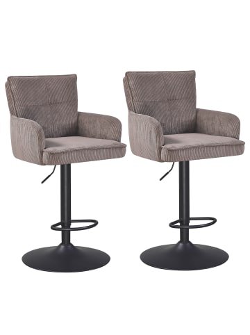 home24 home24 Barstuhl aus Textil im modernen Stil (2er-Set) in Taupe
