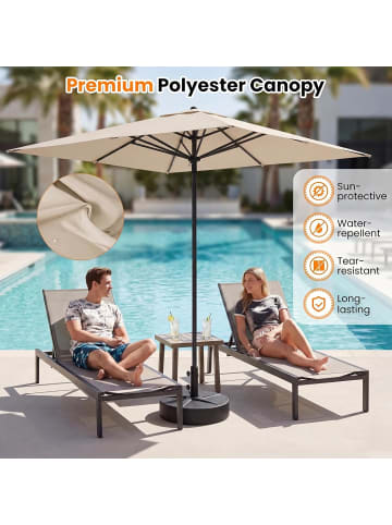 COSTWAY Sonnenschirm Alu 300 x 300 cm in Beige