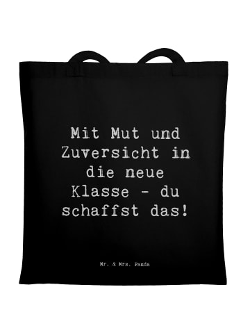Mr. & Mrs. Panda Strandtasche Spruch Erster Schultag Mut und Zuv... in Schwarz