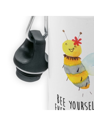 Mr. & Mrs. Panda Trinkflasche Biene Blume mit Spruch in Weiß