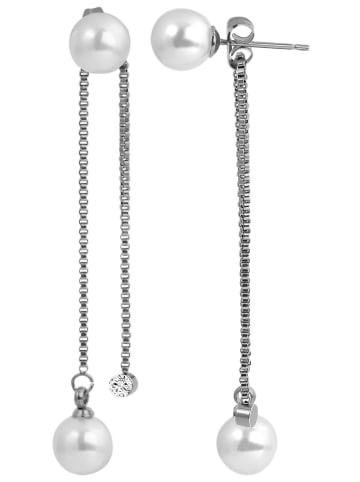 Adeliás Damen Ohrringe – Ohrstecker aus Edelstahl mit Perle in silber