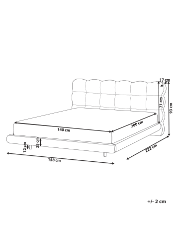 Beliani Doppelbett SOULISSE in Beige/Schwarz - (W) 158 x (H) 93 x (L) 222 cm