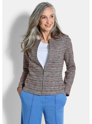 GOLDNER Kurzgröße: Bouclé-Blazer Jerseyblazer mit Glanzakzenten in bunt / gemustert