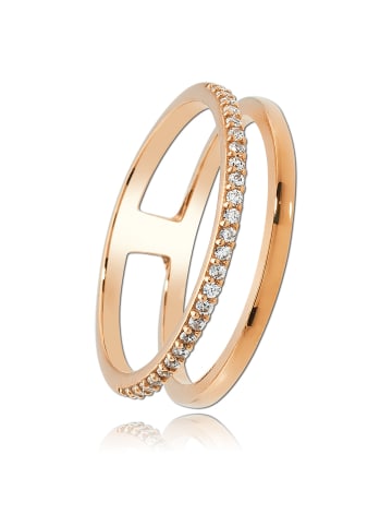 BALIA Ring Gold 333 Rosegold - 8 Karat Doppel rose Größe 60 (19,1)