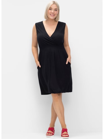sheego Jerseykleid in schwarz