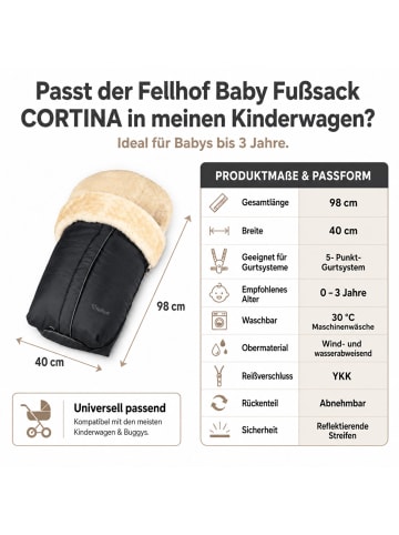 Kinderhaus Blaubär Kinderwagenfellsack CORTINA TOP in Schwarz