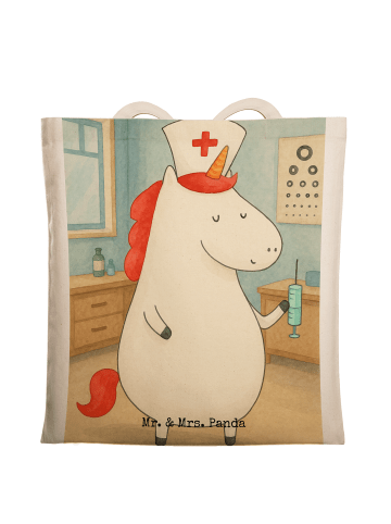 Mr. & Mrs. Panda Einkaufstasche Einhorn Krankenschwester Design ... in Weiß