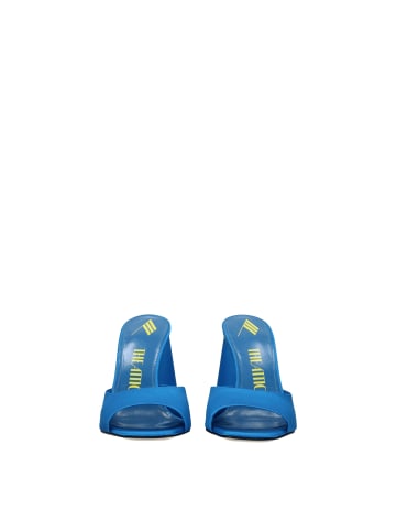 The Attico Hellblau Satin Plateau Sandalen