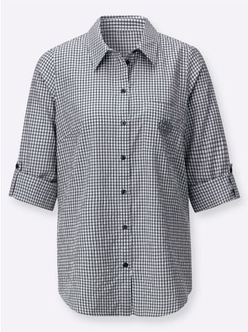 WITT WEIDEN Longbluse in schwarz-weiß-kariert