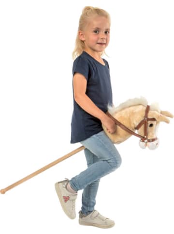 Spielmaus Holz Plüsch Steckenpferd mit Sound, weiß, 98 cm, ab 24 Monate