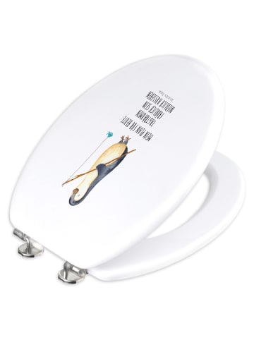 Mr. & Mrs. Panda Klobrille Pinguin Angler mit Spruch in Weiß