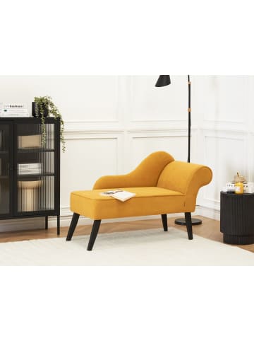 Beliani Chaiselongue BIARRITZ in Gelb/Schwarz - (W) 118 x (H) 77 x (L) 60 cm