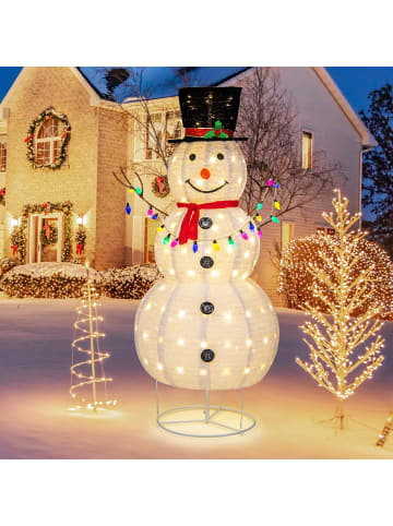 COSTWAY 180 cm LED Schneemann beleuchtet in Weiß