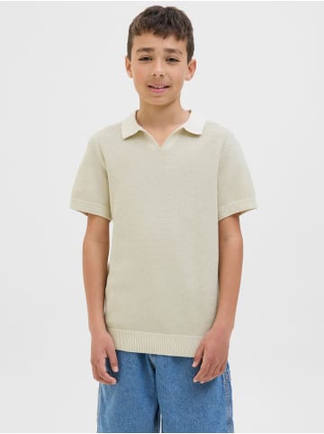 JACK & JONES Junior Gestricktes Polo in Whitecap Gray