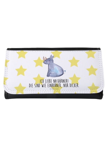 Mr. & Mrs. Panda Portemonnaie für Damen Einhorn Nashorn mit Spruch in Weiß