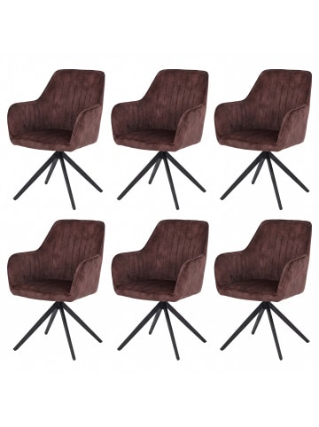 MCW 6er-Set Esszimmerstuhl L79, Wildleder-Optik terrakotta-braun